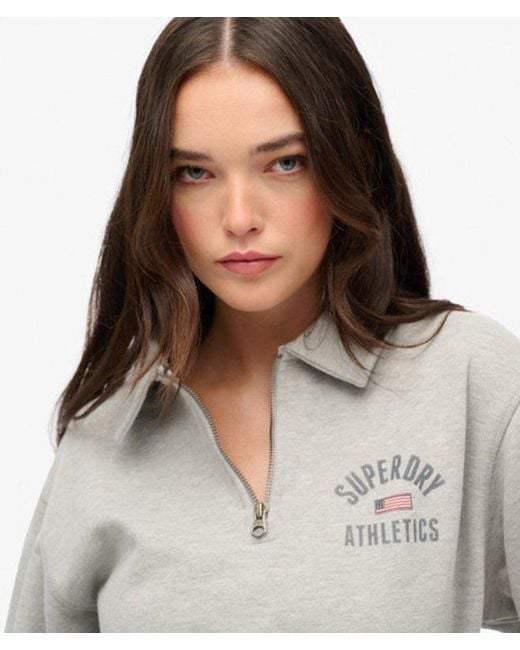 Superdry Gray & Co Athletic Collared Half Zip Jumper