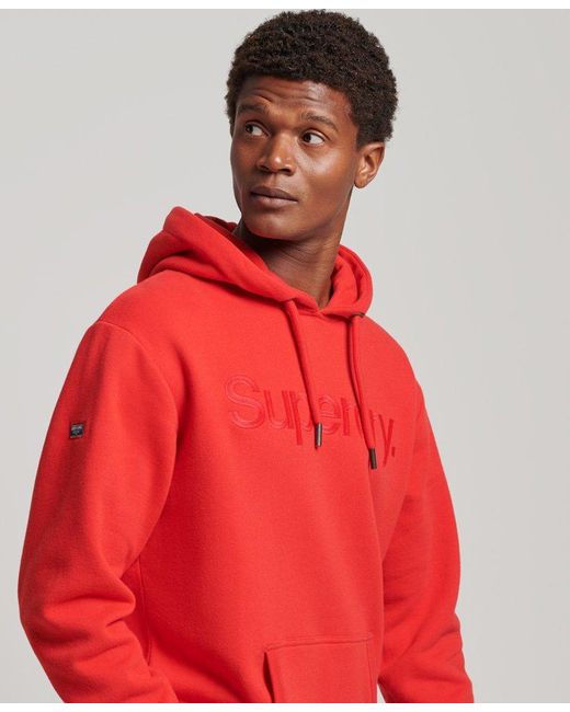 Superdry Embroidered Tonal Core Logo Hoodie Red / Drop Kick Red for Men |  Lyst
