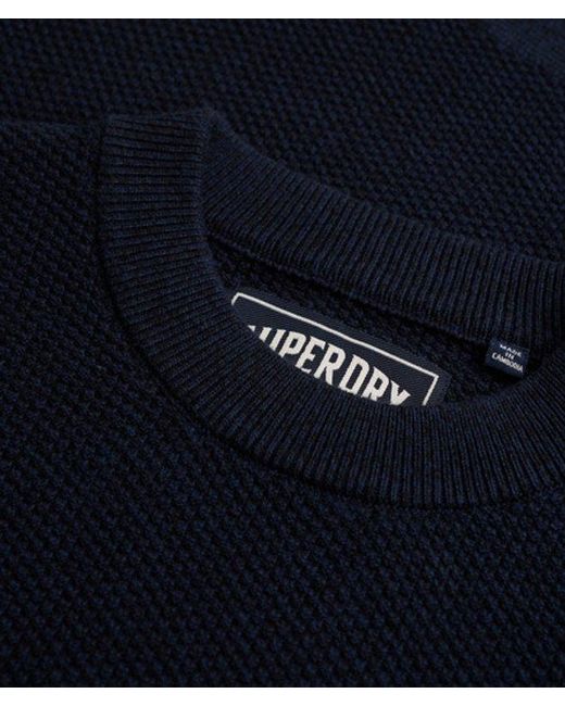 Superdry Blue & Co Texture Knit Jumper for men