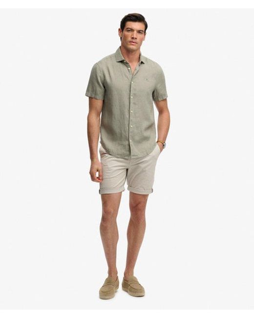 Superdry Gray & Co Riviera Short Sleeve Linen Shirt for men