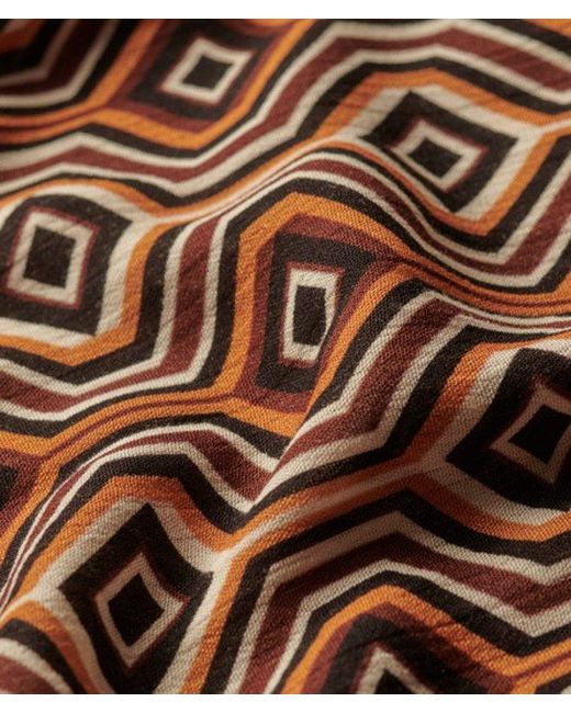 Superdry Brown & Co Printed Sheered Back Maxi Dress
