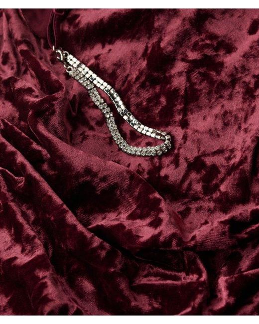 Superdry Red & Co Diamonte Velvet Maxi Dress