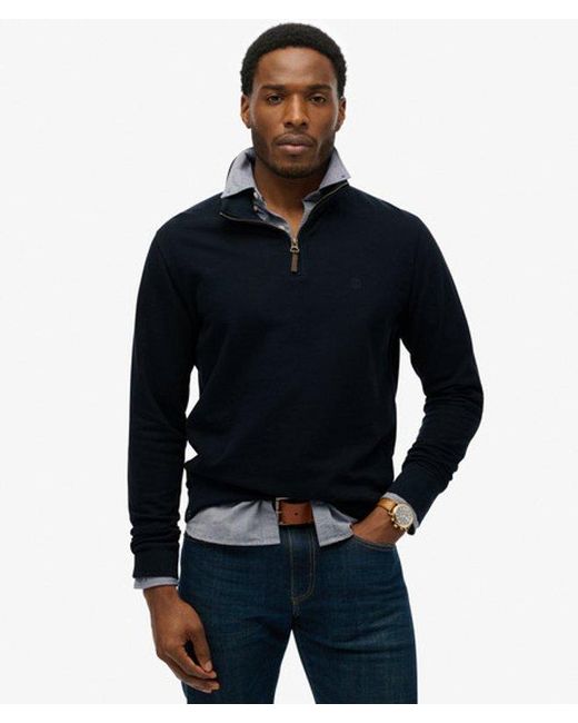 Superdry Blue & Co Classic Essential Half Zip Sweatshirt for men