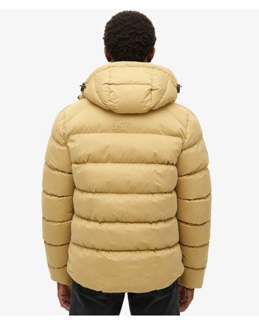 Superdry Natural & Co Hooded Microfibre Sport Puffer Jacket for men