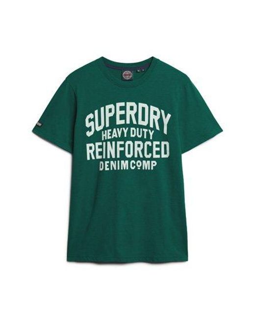 Superdry Green Athletic Script Graphic T-shirt for men