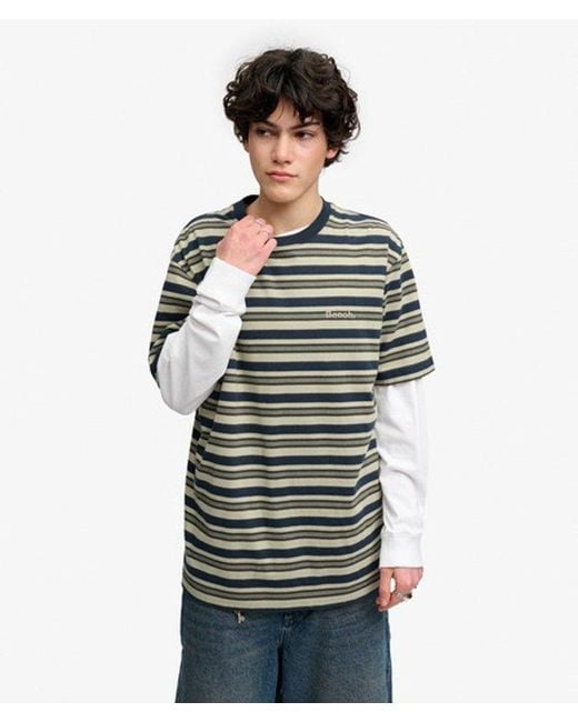 Superdry Green Bench X & Co Bench Boxy Stripe T-shirt for men
