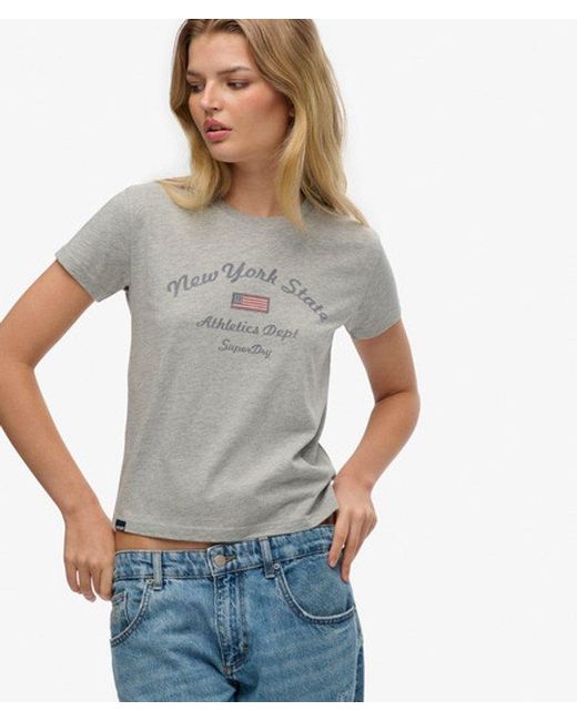 Superdry Gray & Co Athletic Essentials Fitted Graphic T-shirt