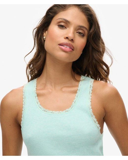 Superdry White & Co Athletic Essentials Lace Trim Vest Top