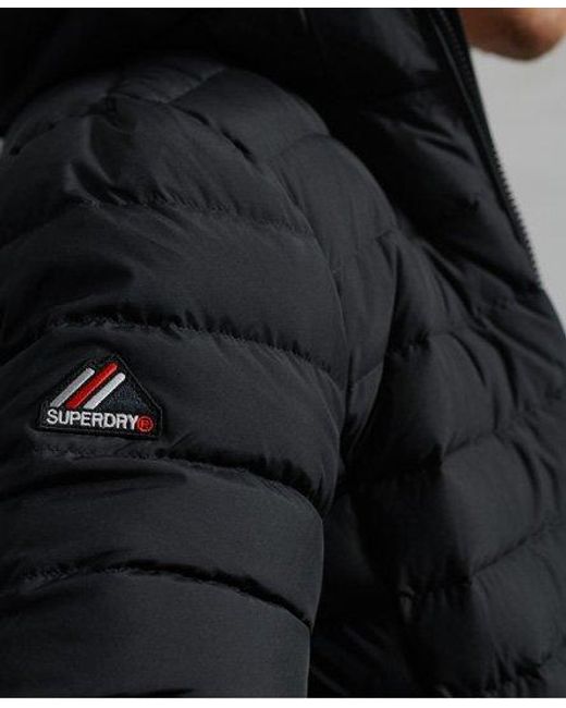Superdry Gray Hooded Down Fuji Jacket Darkest for men