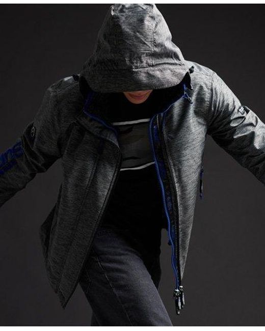 Superdry Black Limited Edition Blockneck Sd-Windcheater Jacket Mega Grit/Strong Cobalt for men