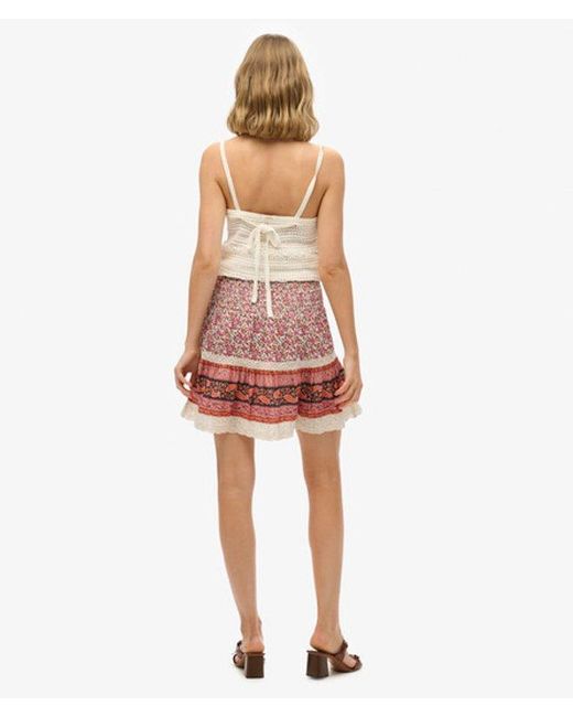 Superdry White & Co Patchwork Mini Skirt