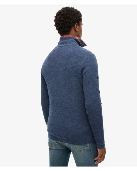 Superdry Blue & Co Merino Half Zip Jumper for men