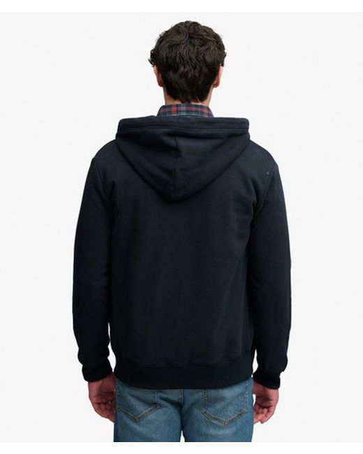 Superdry Blue & Co Essential Logo Half Brushed Zip Hoodie for men