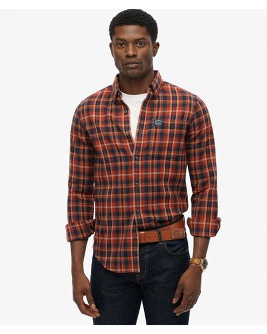 Superdry Brown & Co Long Sleeve Cotton Lumberjack Shirt for men