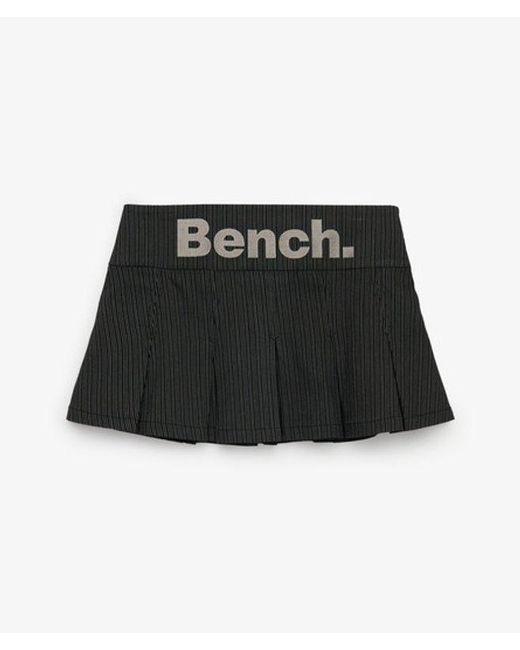 Superdry Black Bench X & Co Bench Logo Pleated Stripe Mini Skirt