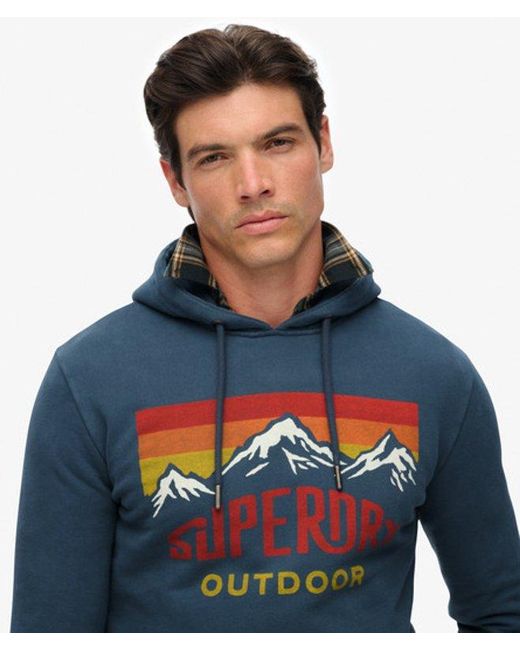 Superdry Blue & Co Mountain Relaxed Hoodie for men