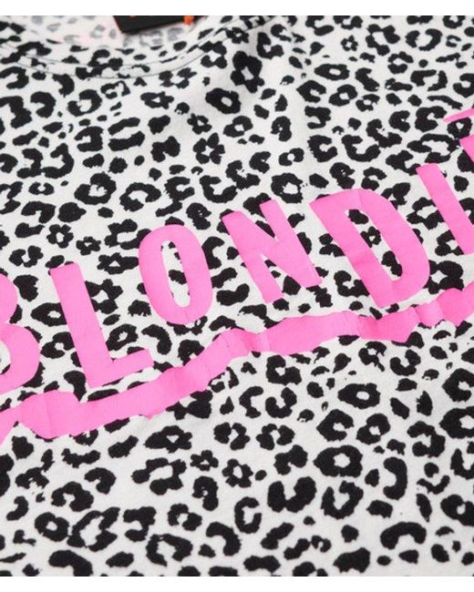 Superdry White & Co X Blondie Leopard Print Fitted Crew Neck T-shirt