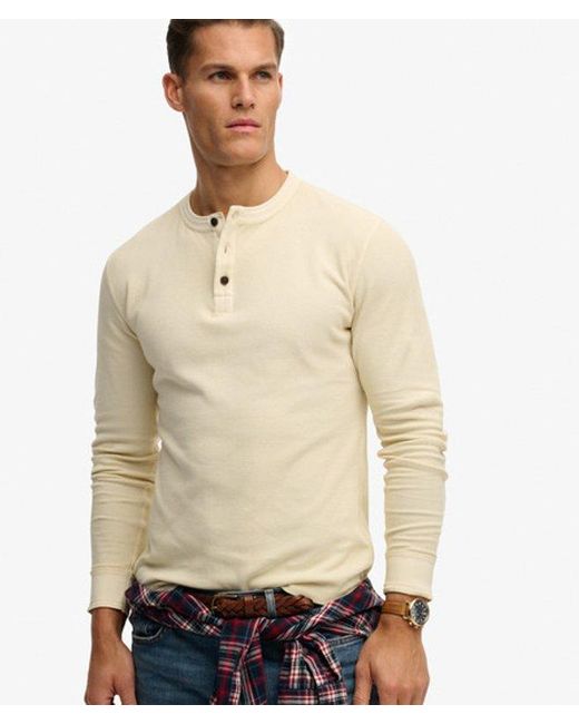 Superdry Natural & Co Lightweight Textured Henley Top for men