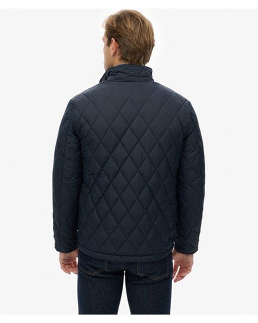 Superdry Blue Quilted Estate Country Jacket for men