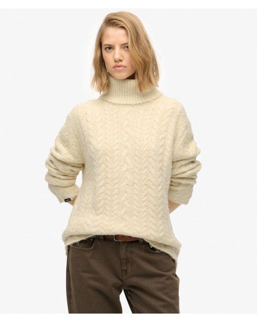 Superdry Gray & Co Cable Roll Neck Jumper
