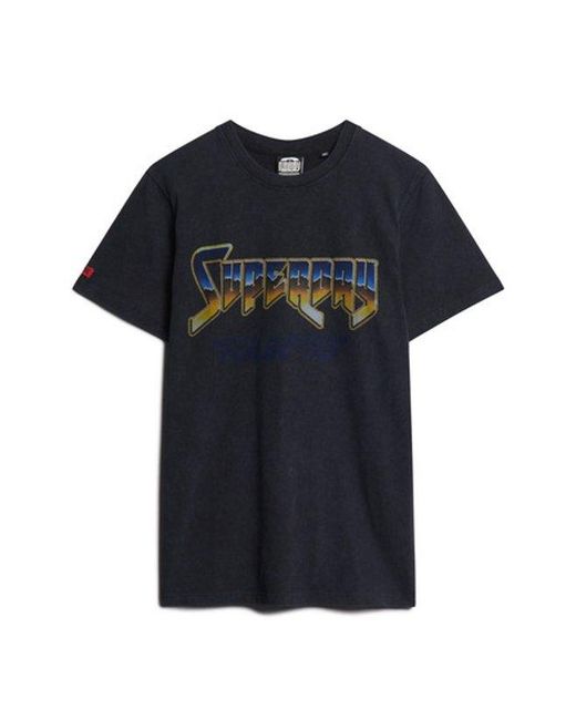 Superdry Black & Co Classic Rock Graphic Band T-shirt for men