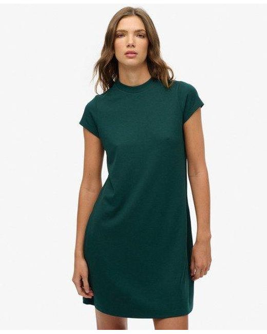 Femme Robe Trapèze Courte À Manches Courtes Taille Superdry en coloris Green