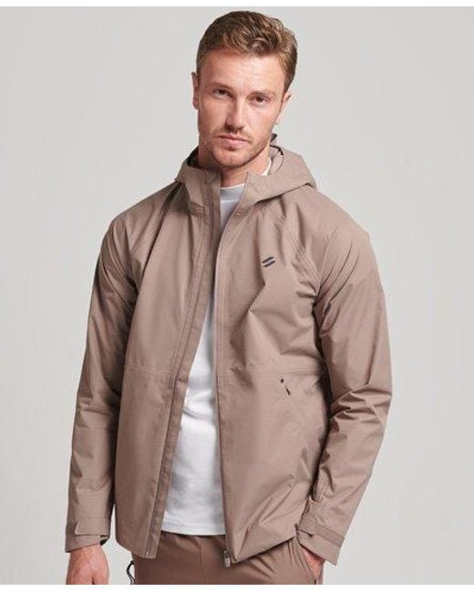 Superdry Sport Waterproof Jacket Brown / Dark Taupe for Men | Lyst