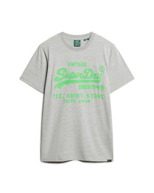 Superdry Green Mens Classic Neon Vintage Logo T-shirt for men
