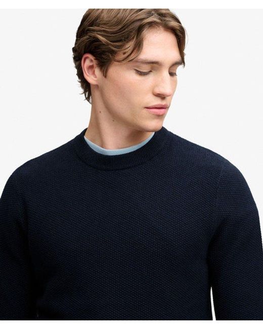 Superdry Blue & Co Texture Knit Jumper for men