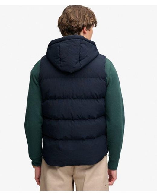 Superdry Blue & Co Hooded Short Everest Gilet for men