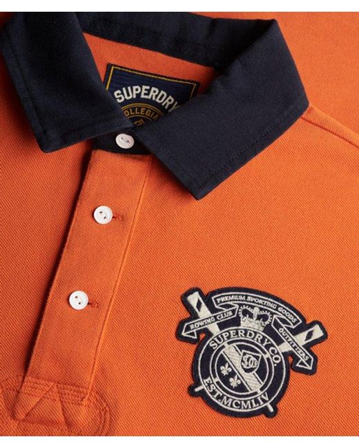 Superdry Orange & Co Vintage Pique Rugby Polo Shirt for men