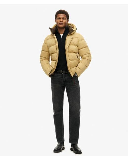 Superdry Natural & Co Hooded Microfibre Sport Puffer Jacket for men