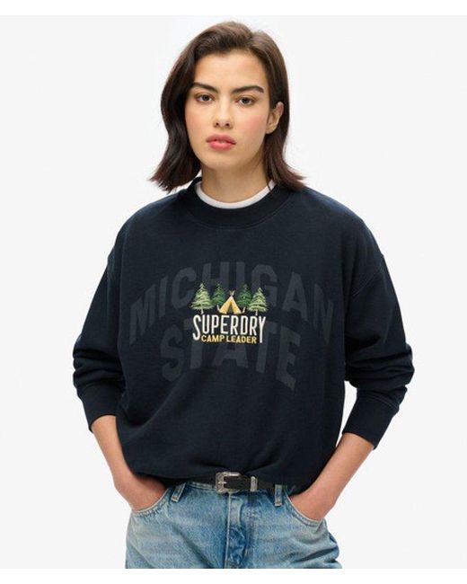 Superdry Blue Travel Souvenir Loose Crew Sweatshirt