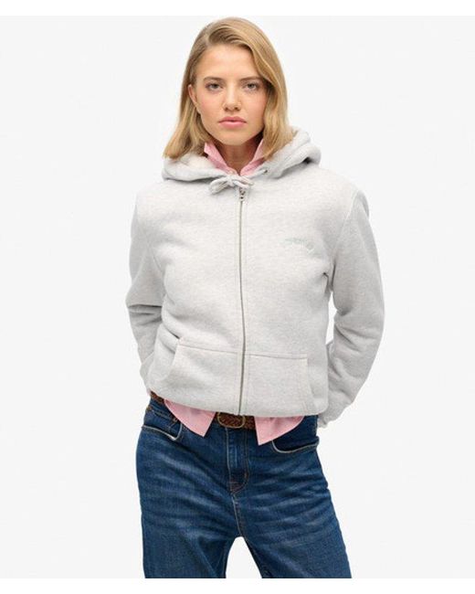 Superdry Gray & Co Borg Lined Zip Hoodie