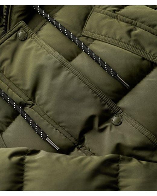Superdry Lange Everest Jas Met Imitatiebont in het Green