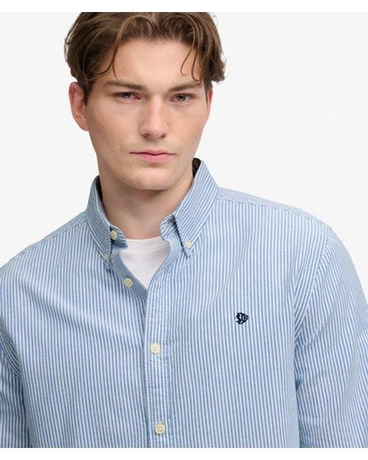 Superdry Blue & Co Preppy Oxford Long Sleeve Shirt for men