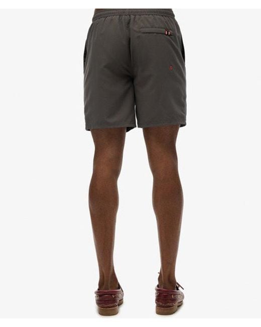 Superdry Brown Sport Graphic 17-inch Swim Shorts for men