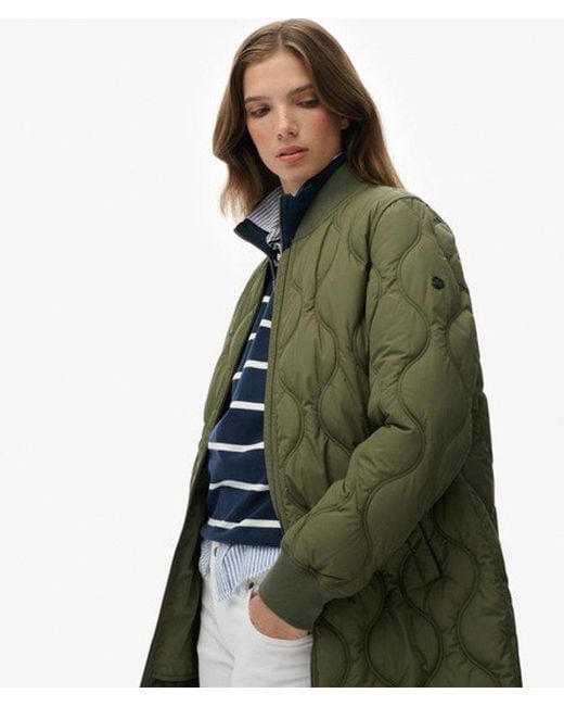 Superdry Green & Co Long Quilted Liner Jacket