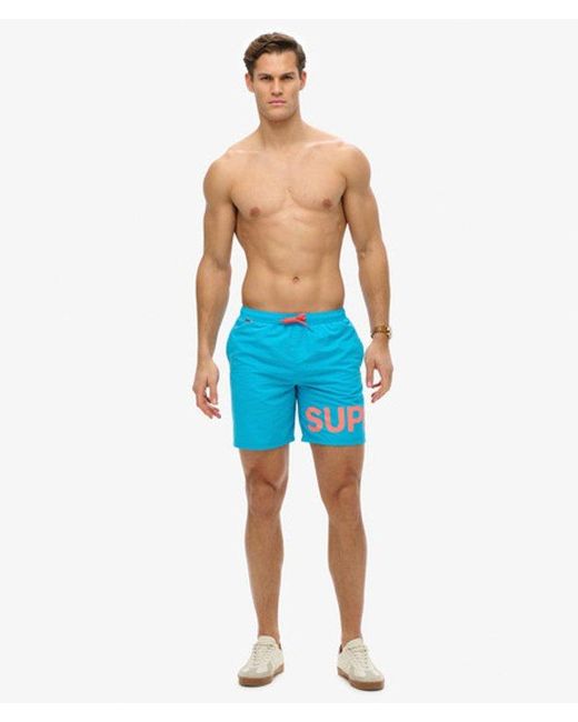 Superdry Blue & Co Graphic 17-inch Swim Shorts for men