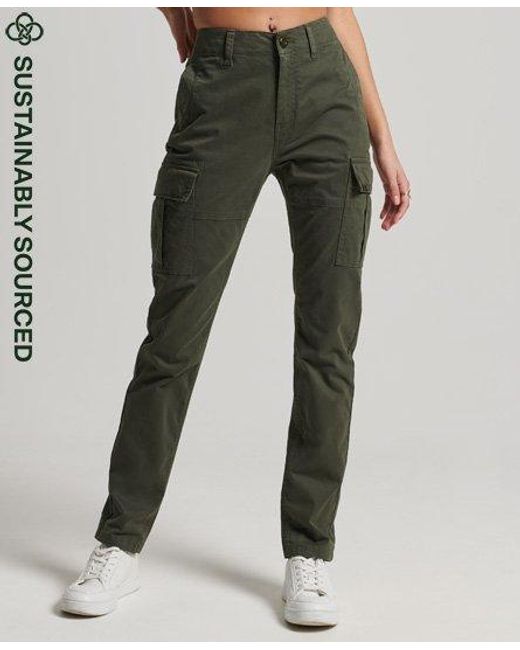 Superdry Organic Cotton Slim Cargo Pants in Green - Lyst