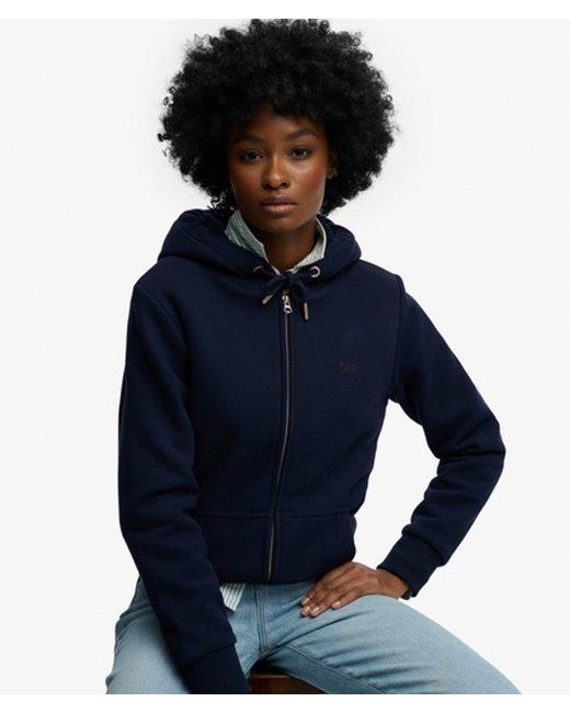 Superdry Blue & Co Essential Borg Lined Zip Hoodie