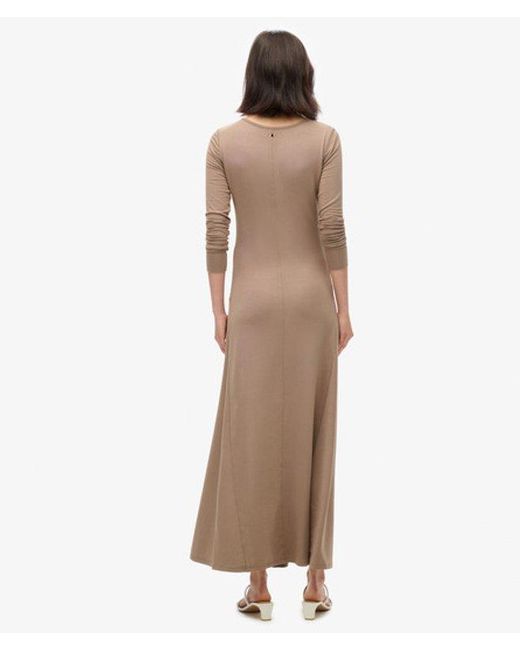 Superdry Natural Half Button Midi Dress