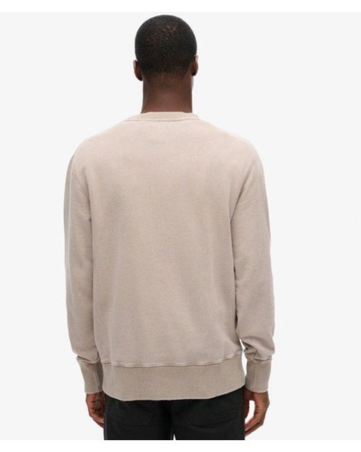 Superdry Natural & Co Loose Fit Embroidered Logo Mechanic Crew Sweatshirt for men