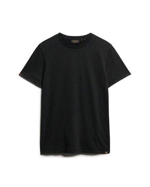 Superdry Black Crew Neck Slub Short Sleeved T-shirt for men