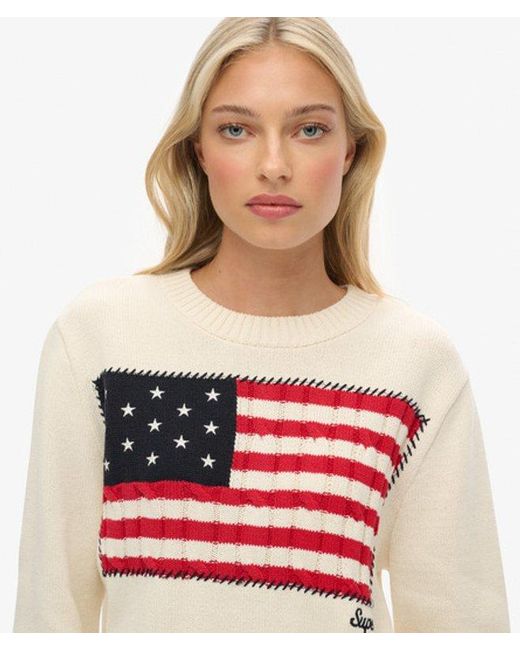 Superdry Red & Co Athletic Essentials Americana Flag Crew Knit