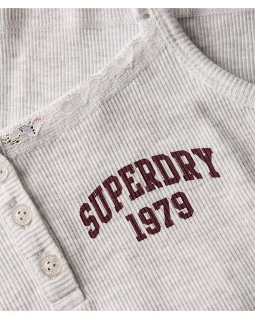 Superdry Natural & Co Athletic Essentials Graphic Button Cami