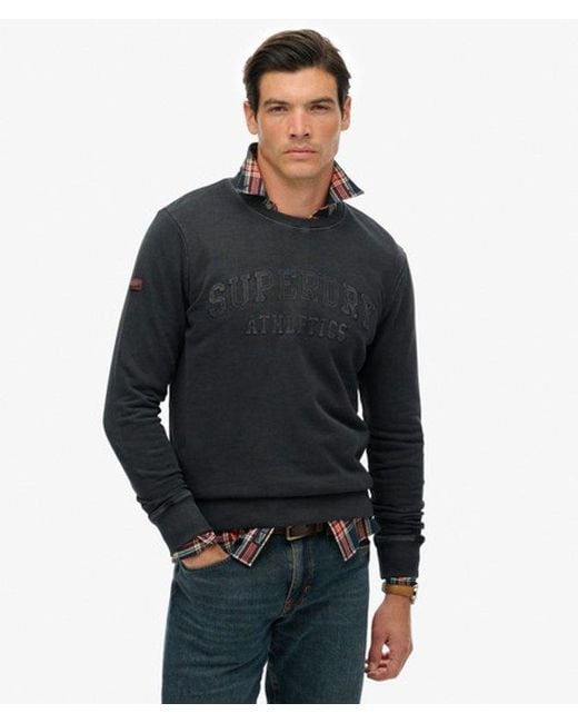 Superdry Black & Co Athletic Embossed Sweatshirt for men