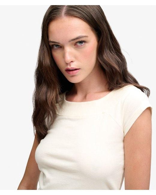 Superdry Black & Co Athletic Essentials Off Shoulder Top