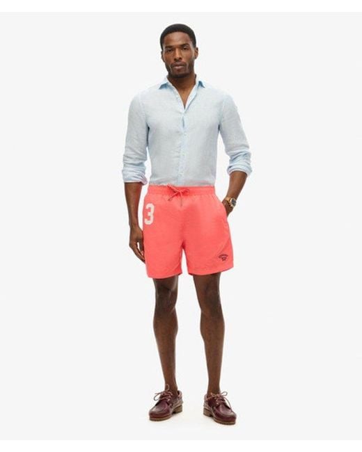Superdry & Co Classic Embroidered Recycled Polo 17-inch Swim Shorts for men