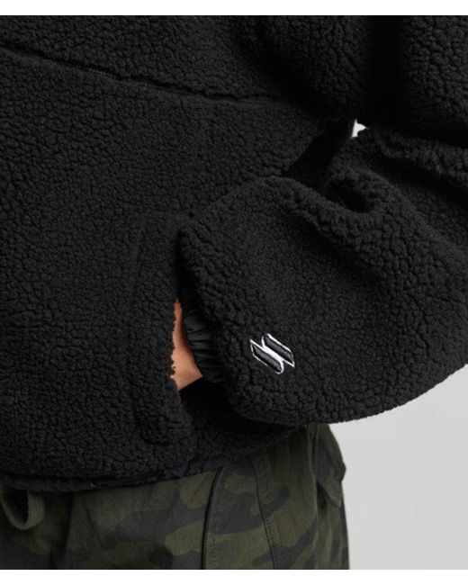 Superdry Black & Co Fully Lined Embroidered Borg Zip-through Hoodie